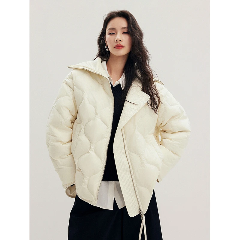 初棉葫芦绗线翻领羽绒服女休闲短款 356615007