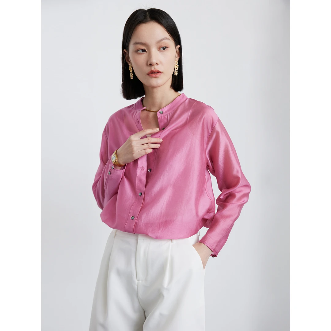 初棉【薄如禅意】天丝衬衫设计感衬衫轻透朦胧感333604027