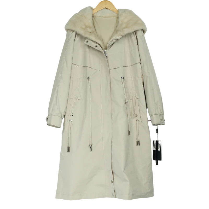 【SD】精选女装新款款高端洋气冬季女士米色派克服-80222