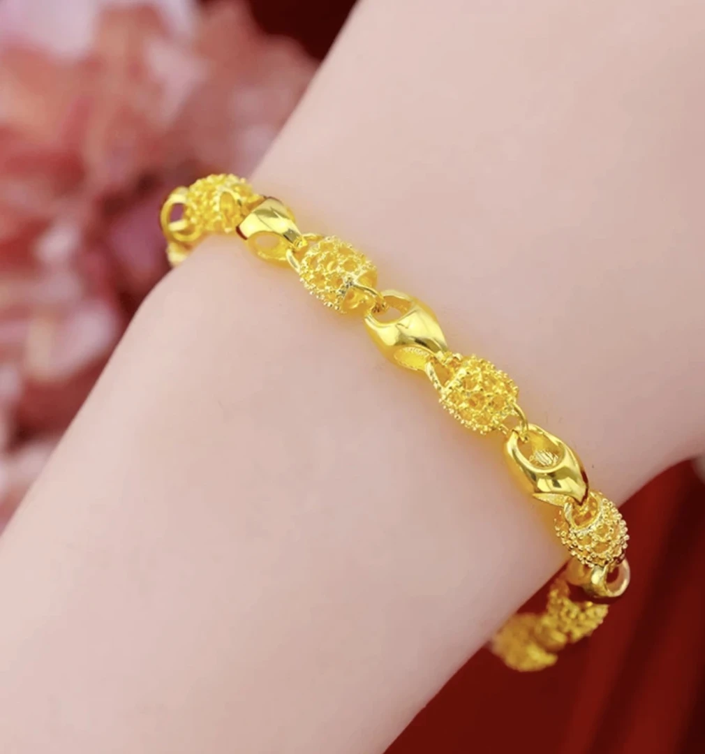 铜合金手链 女士手链女款玲珑手链时尚百搭精美气质女款手链