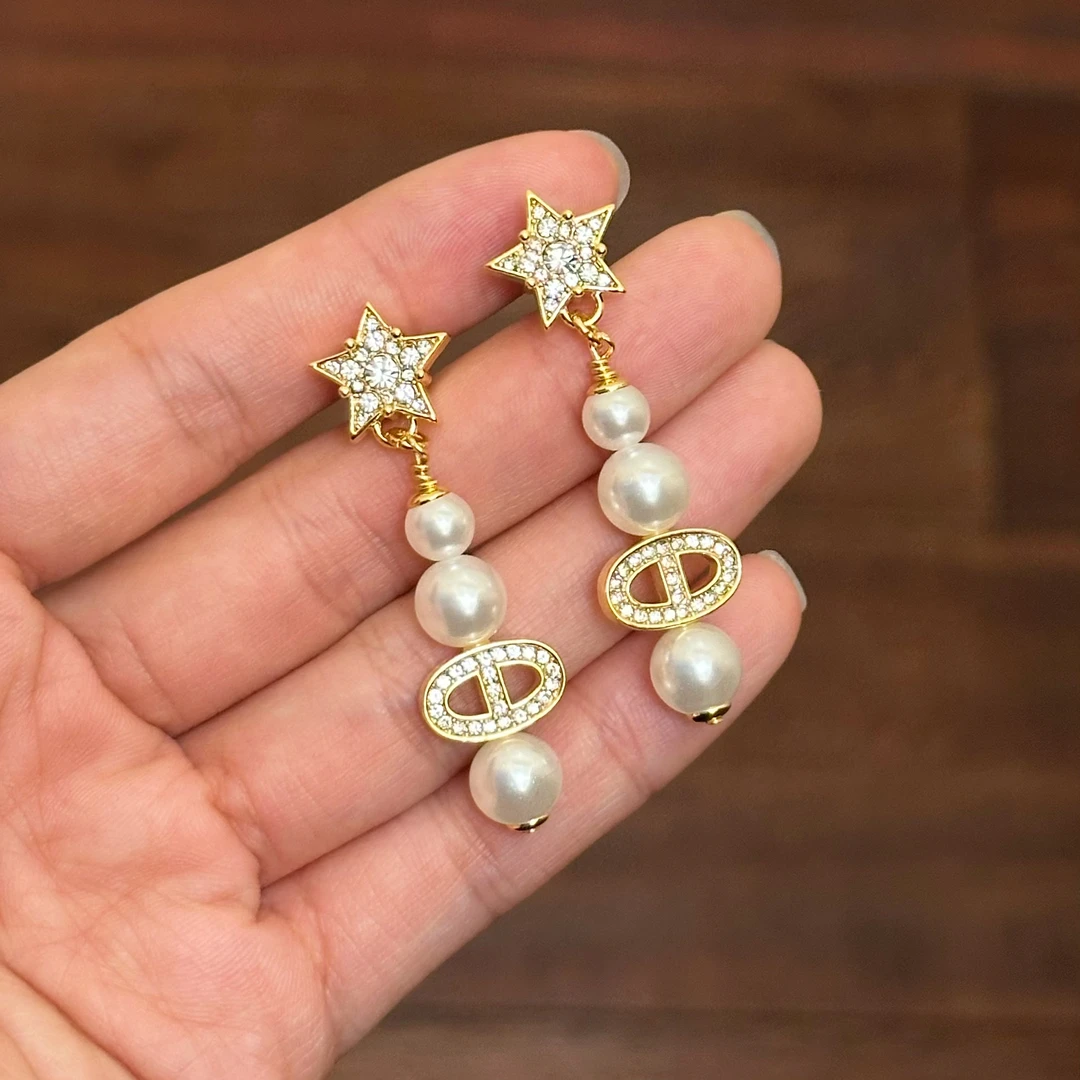 铜合金仿珍珠耳饰 K0325小香风百搭小众气质轻奢经典素款精致