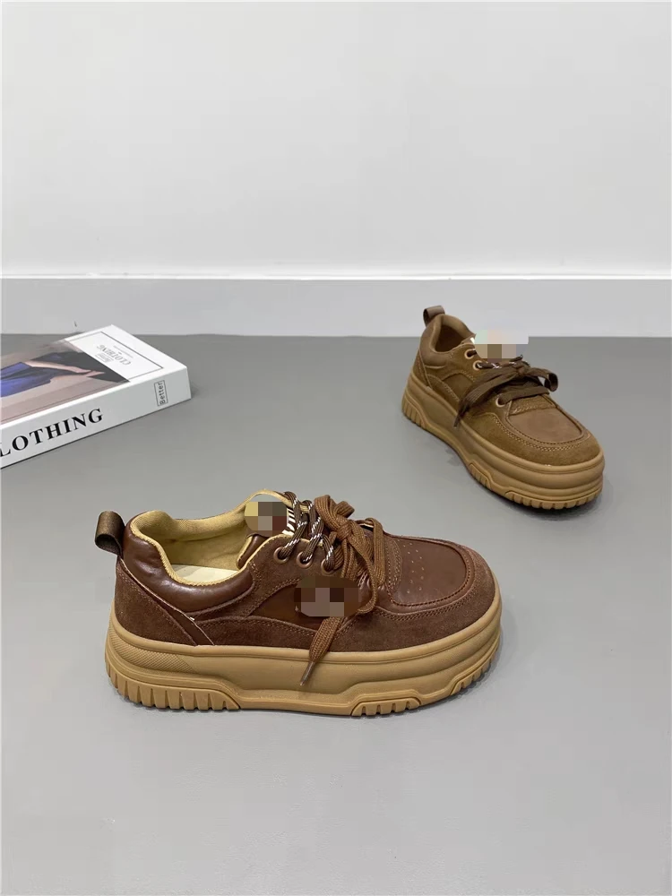 国庆断码清库！真皮双鞋带4cm厚底德训休闲鞋1-2310