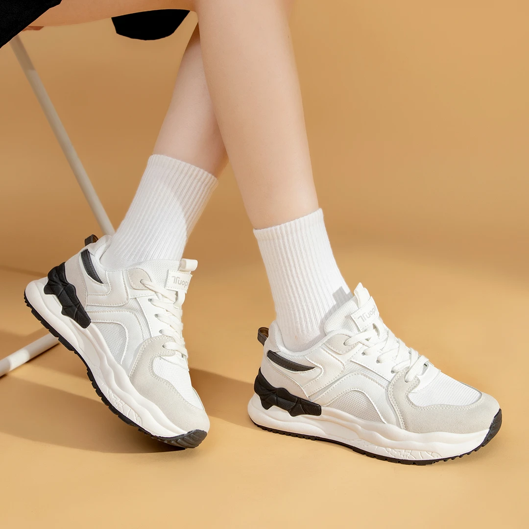 鮀品阿甘鞋女厚底拼色2025年春新款潮流百搭休闲鞋低帮厚底老爹鞋