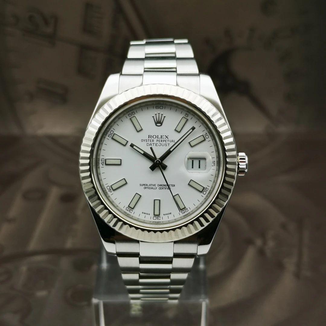 95新 Rolex/劳力士 全套日志系列白盘/116334/41mm