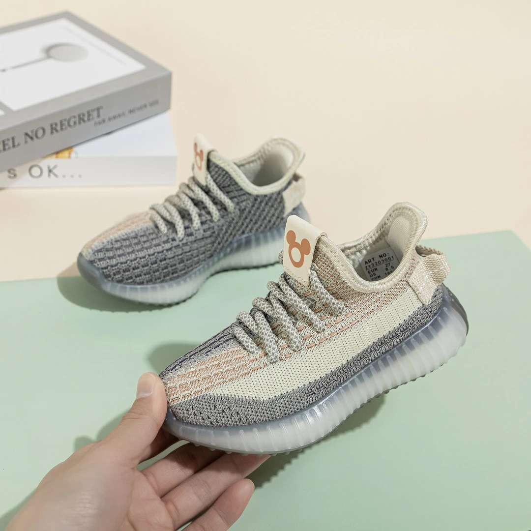 迪士尼儿童运动鞋25春夏新款女童椰子鞋透气网面男童春夏潮鞋飞织