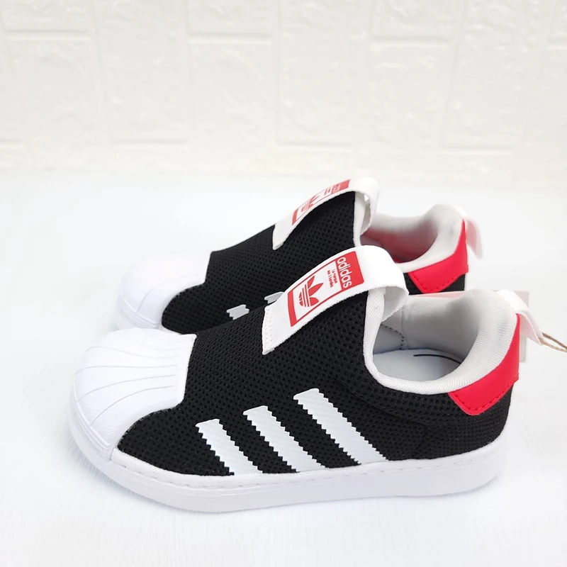 adidas 三叶草 儿童舒适轻便软底一脚蹬贝壳头透气休闲鞋 GZ5033