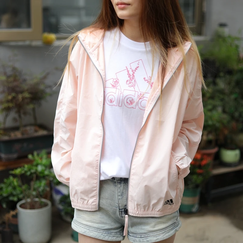 adidas 阿迪达斯 女款春夏运动休闲舒适宽松梭织风衣夹克 GP0668