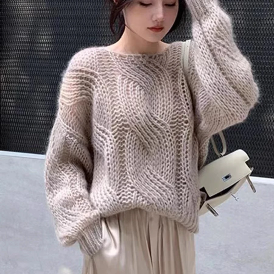 织毛衣手编绒毛材料包【送全套编织工具 +视频教程 】 手工针织材料