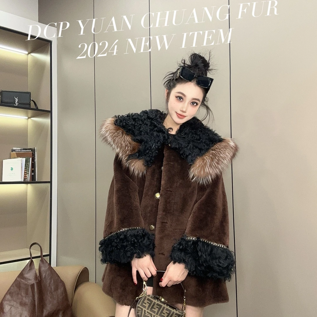 【DCP•Flagship store】82658-B 2024新款时尚狐狸毛皮毛一体外套