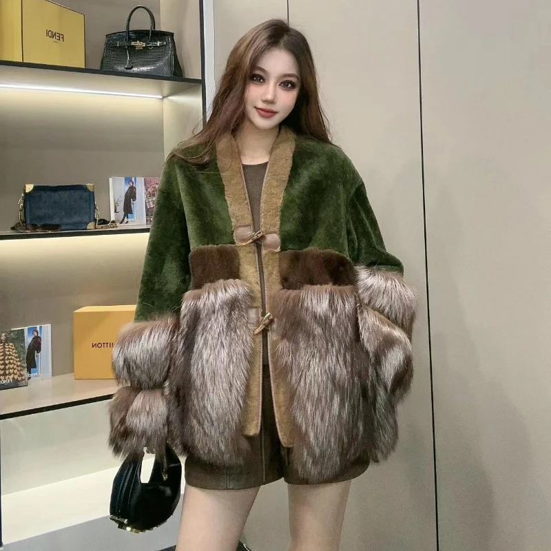 【DCP•Flagship store】20735-E “绿野仙踪”牛油果绿设计师皮草外套