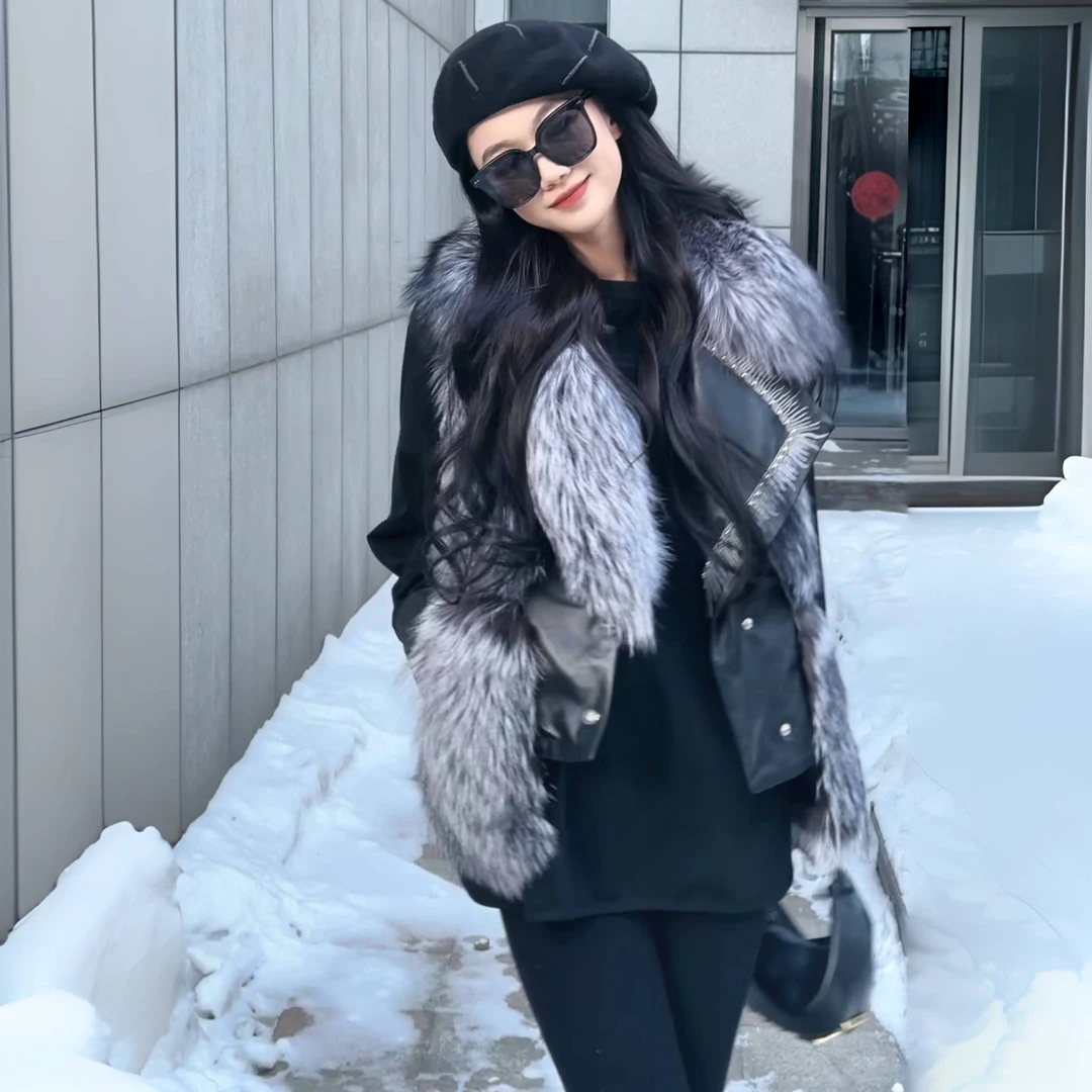 【DCP•Flagship store】83678 新款时尚狐狸毛绵羊皮马甲