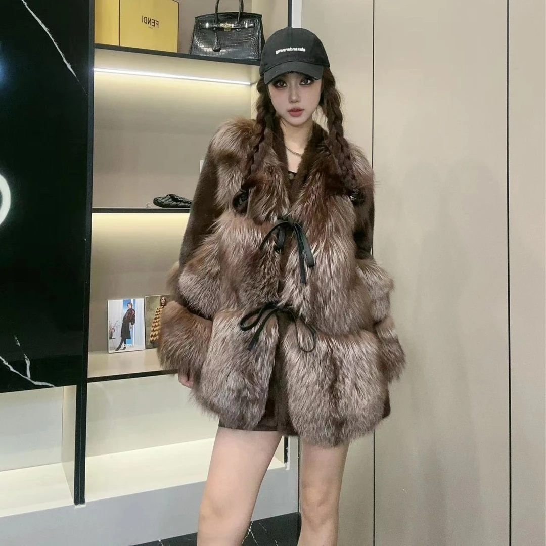 DCP•Flagship store【雅丹】 2024新款水貂狐狸毛皮草外套 82402-E