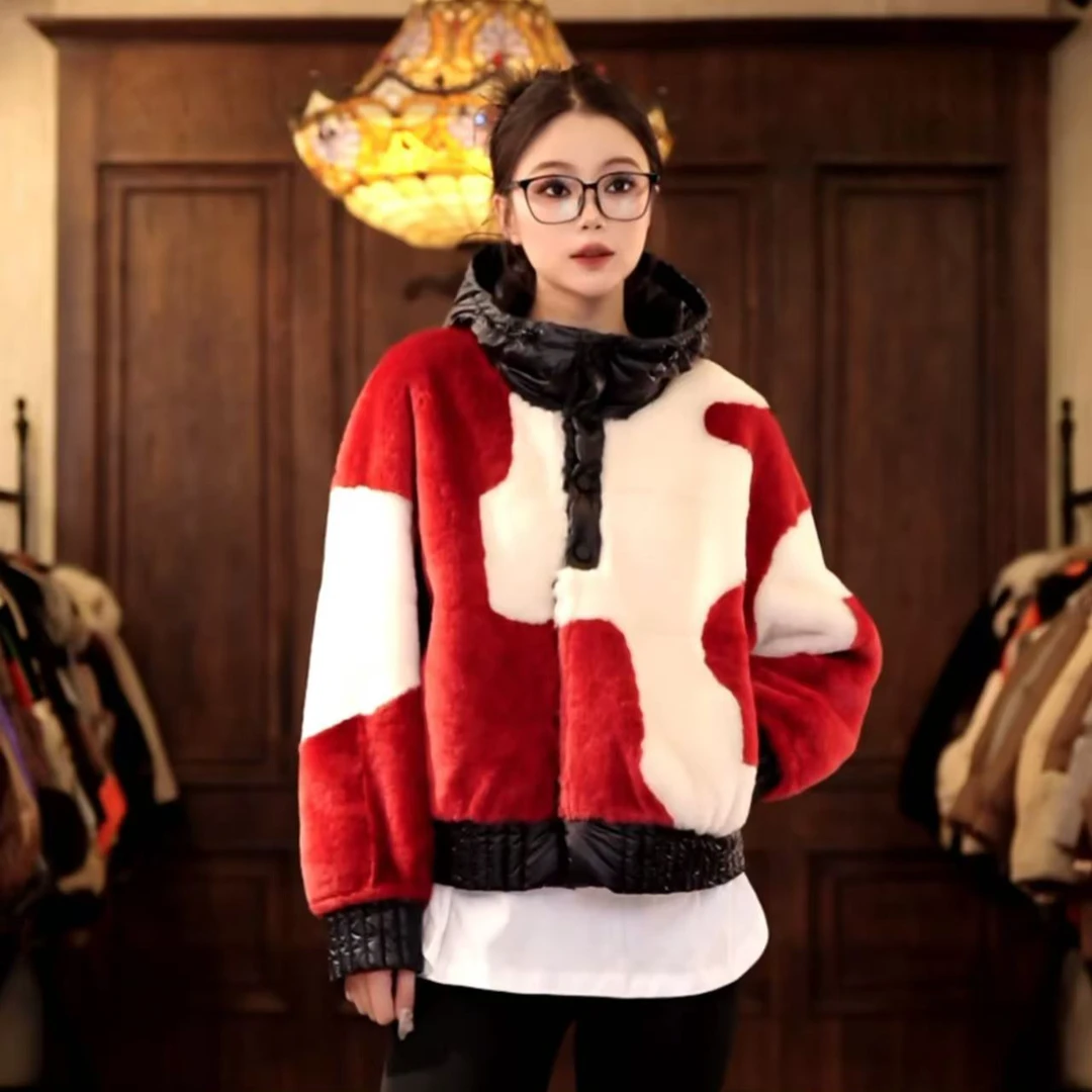 【DCP•Flagship store】83588-E 2024新款时尚鹅绒皮毛一体皮草外套