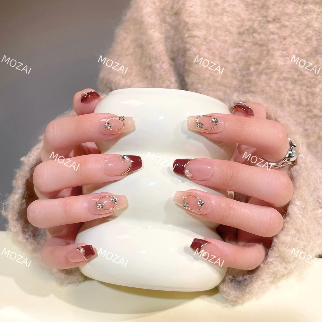 【红豆】茉哉纯手工定制美甲可拆卸穿戴甲A1641/A1642
