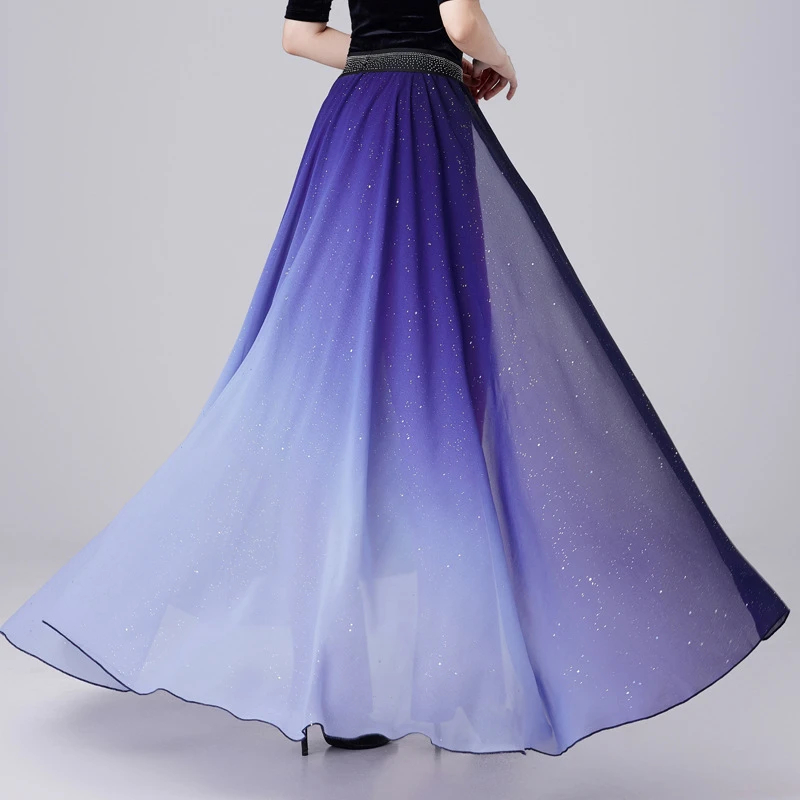 2025新款现代舞气质腰纱飘纱烫钻腰封女形体训练腰带模特走秀腰裙