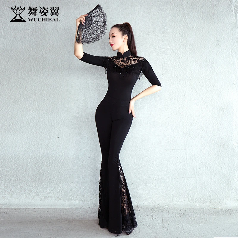 舞姿翼修身形体衣礼仪服女训练夏秋新款仪态走秀练功服套装双11