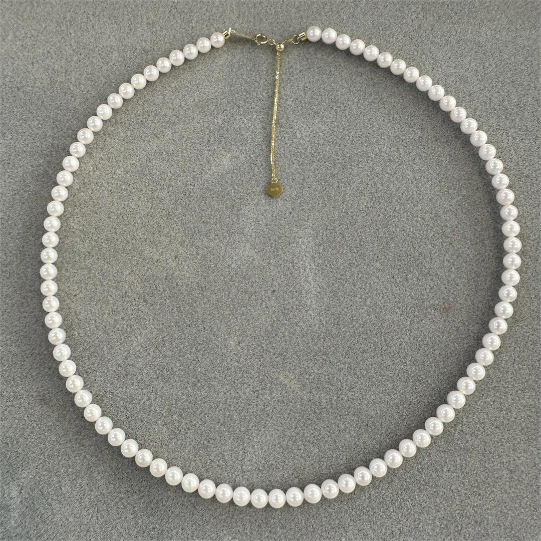 海水珍珠日本AKoya珍珠项链（4.5-5mm）（18K金尾链带心形吊坠）
