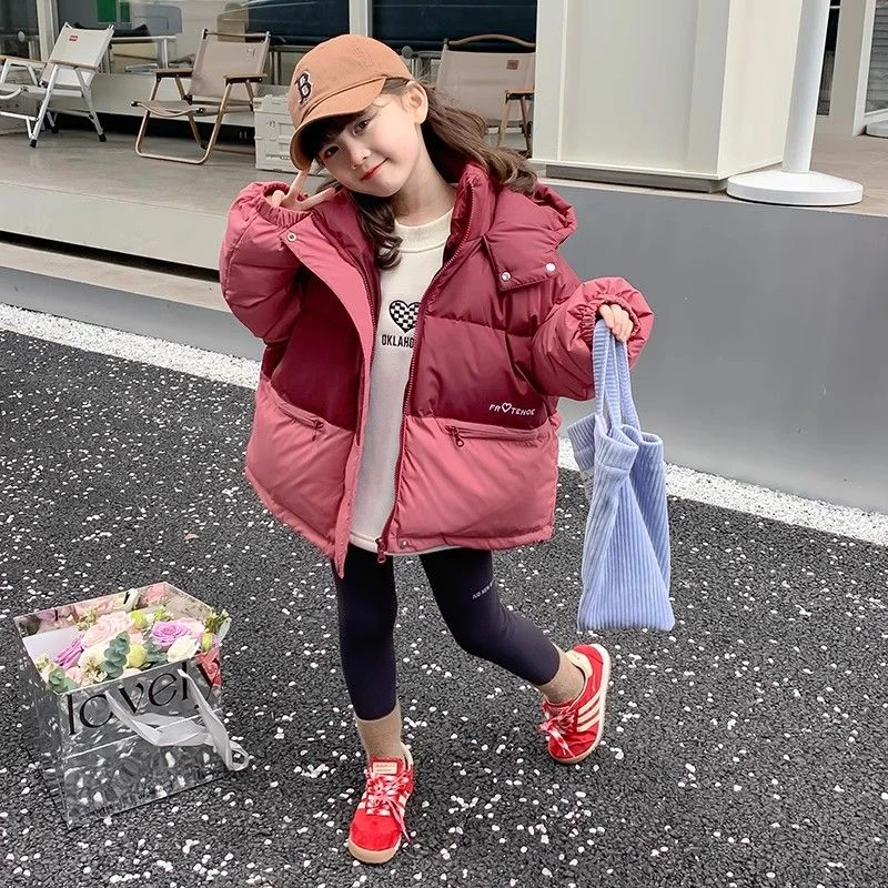 冬季新款时尚女童冬装羽绒服服2023新款洋气儿童手塞棉冬季小女孩