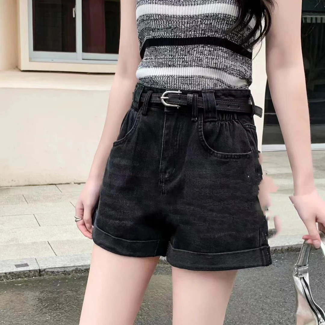 【潮流女孩】夏季显瘦百搭牛仔短裤+皮带（以直播间实物为准）