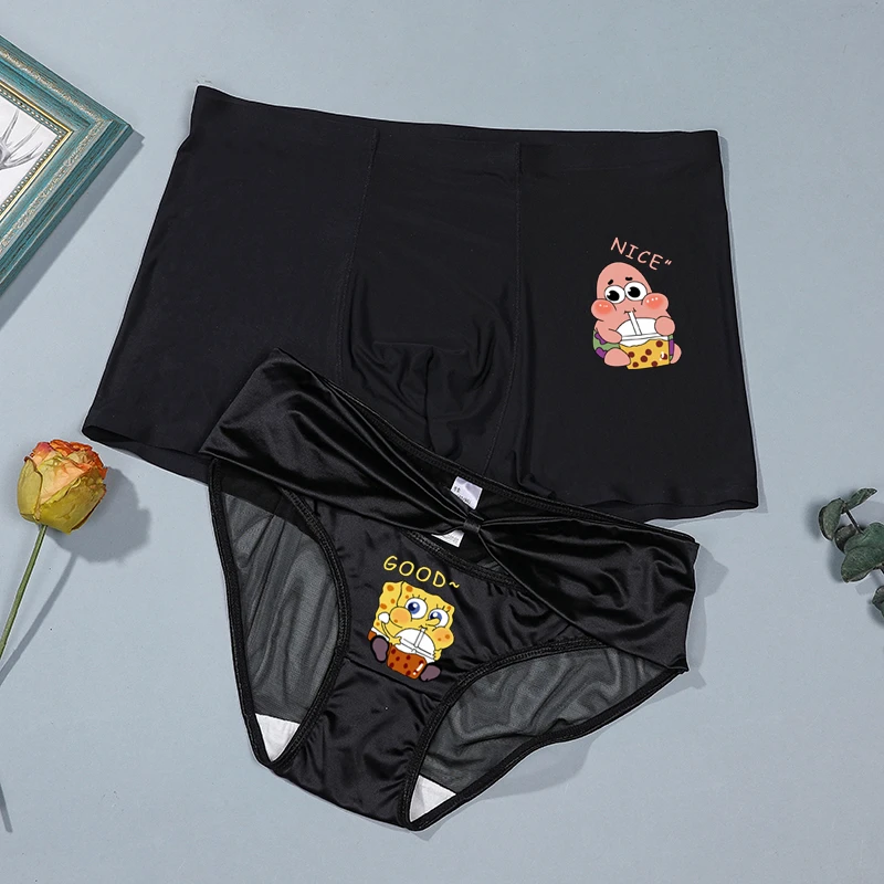 情侣内裤冰丝薄款无痕一男一女平角裤商务透气夏季舒适四角裤头