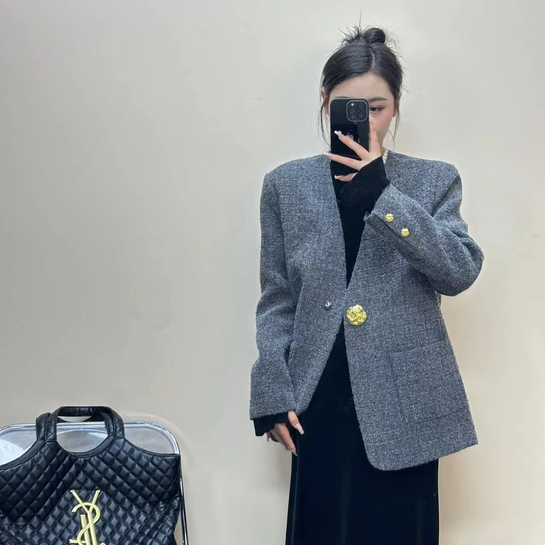 【原创】2024秋冬新款韩版时尚休闲小香风外套气质名媛编织设计师款