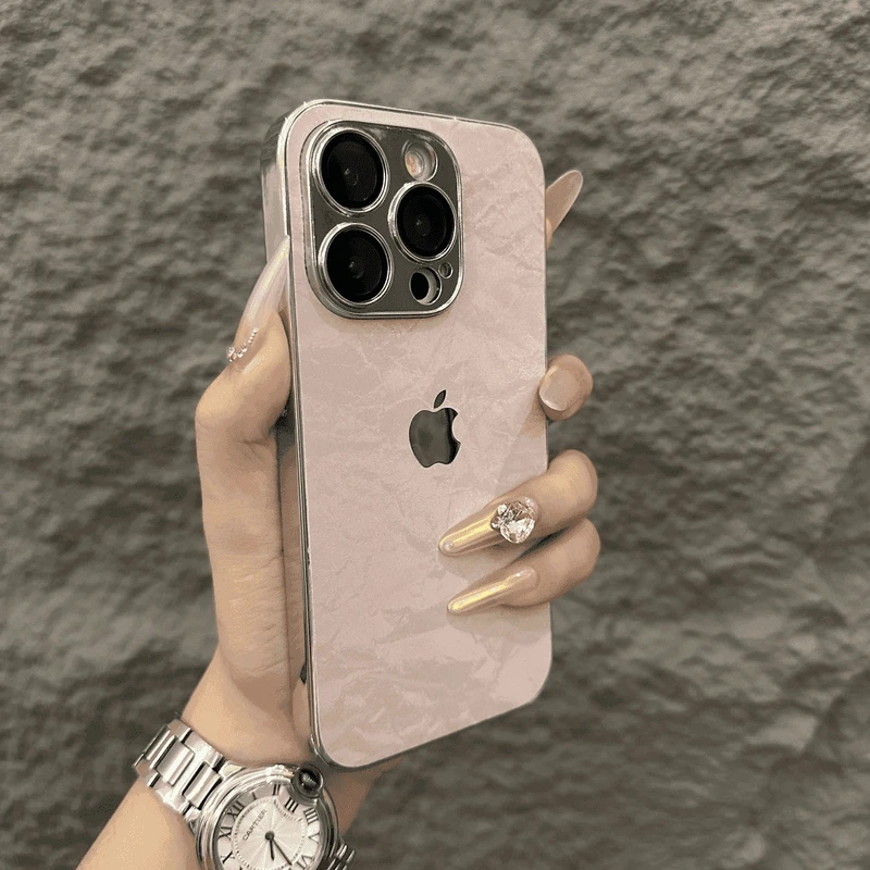 绒布款电镀边适用苹果15promax手机壳高级感iPhone14带镜头膜