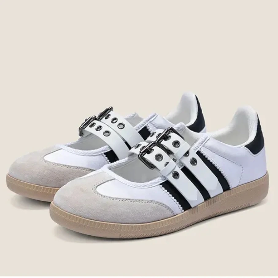 【S-GIRL】24夏新款复古芭蕾玛丽珍镂空单鞋透气一字扣板鞋3072