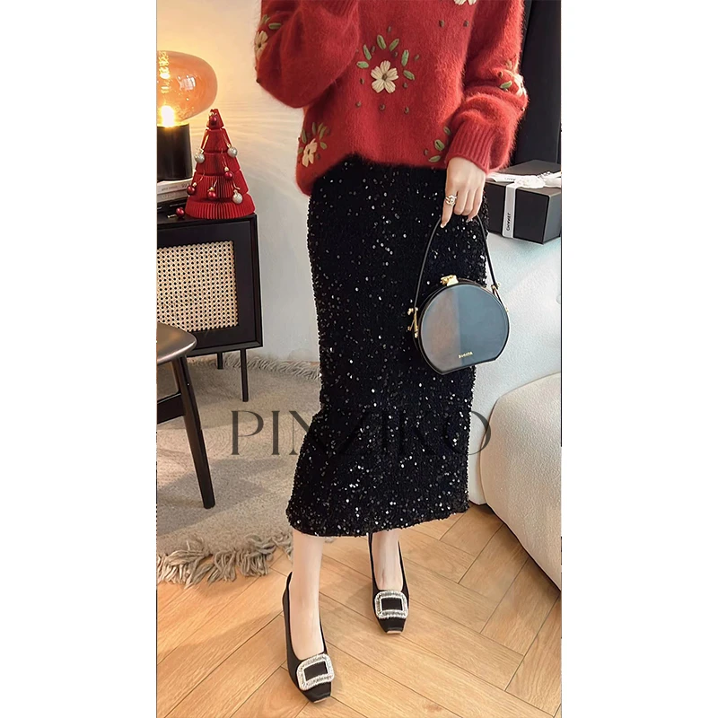 【年终宠粉大促】【PINZIKO】 亮片半身裙 TJC413