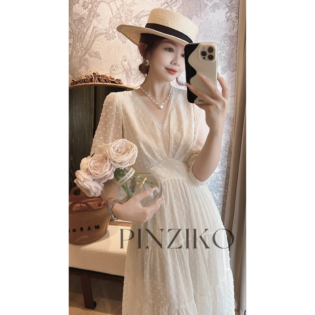 【年终宠粉大促】【PINZIKO】星黛露~气质纯色百搭连衣裙女TJA388