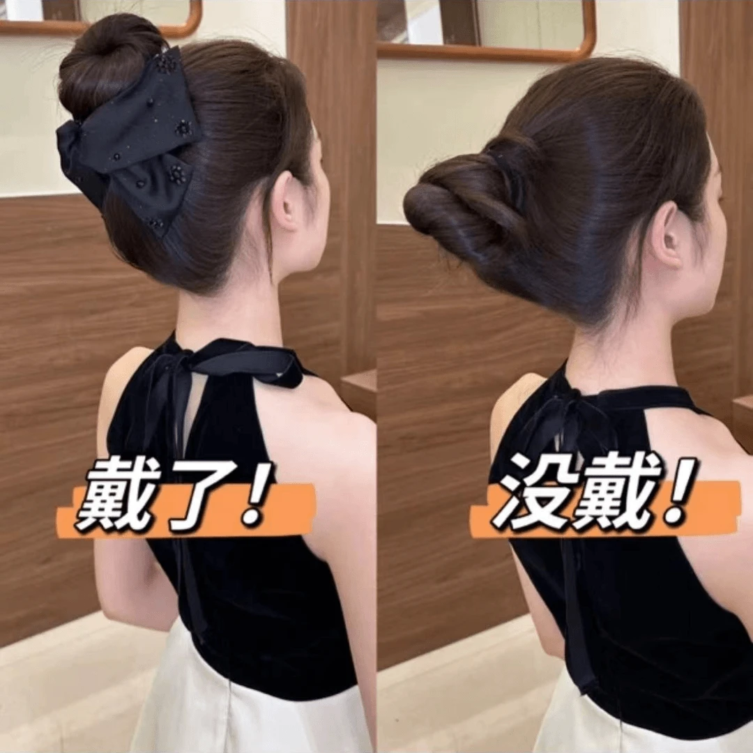 路易斯星语抓夹赫本风轻奢法式黑色气质优雅时尚百搭后脑勺发夹