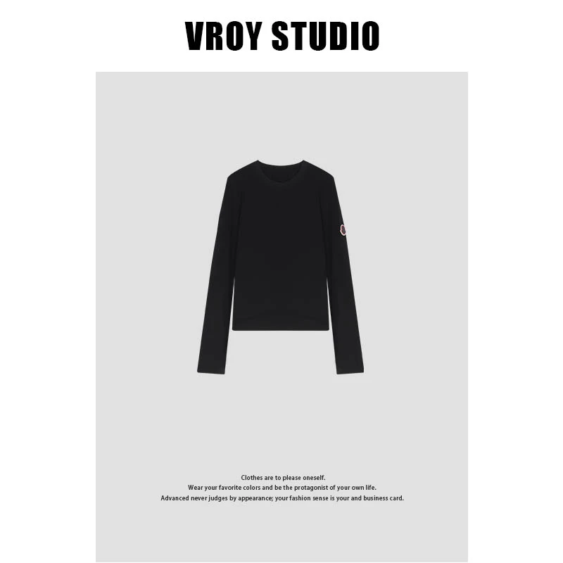 ANNI·设计师款休闲气质圆领长袖T恤 1732