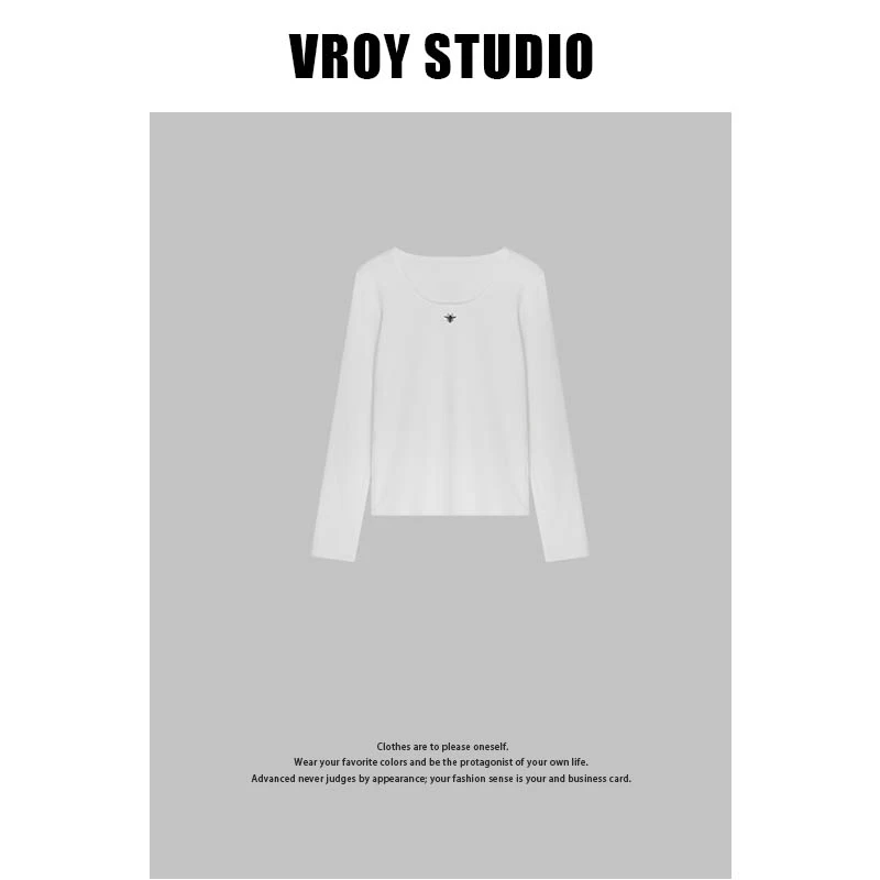 《An ni》秋冬设计感百搭修身U领长袖针织衫 2002