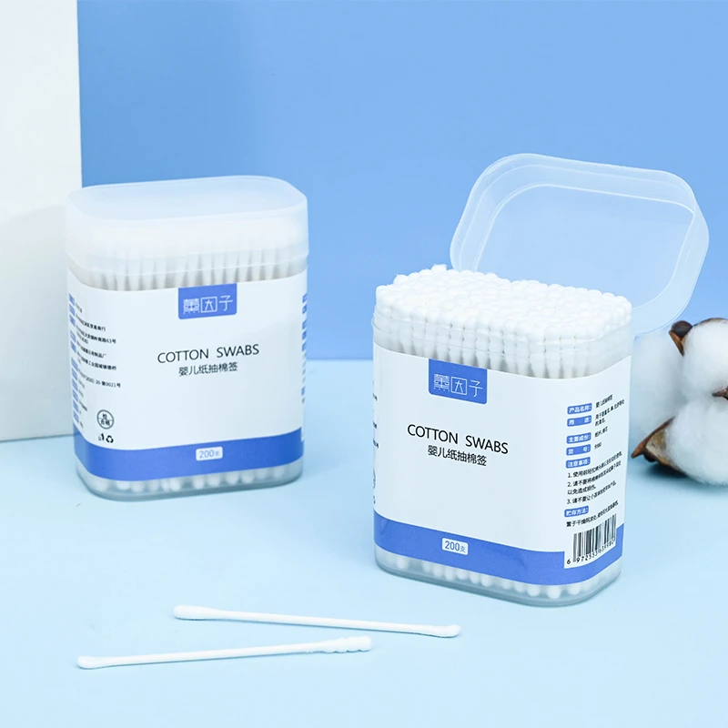 宝宝专用一次性棉签挖耳勺掏耳鼻屎幼儿童婴儿棉棒小头棉签棒盒装