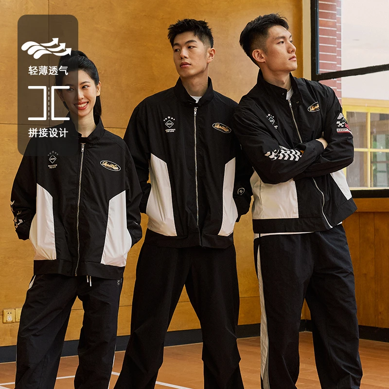 LUSHISI赛车时刻主题休闲运动保暖防风夹克复古拼接拉链口袋外套