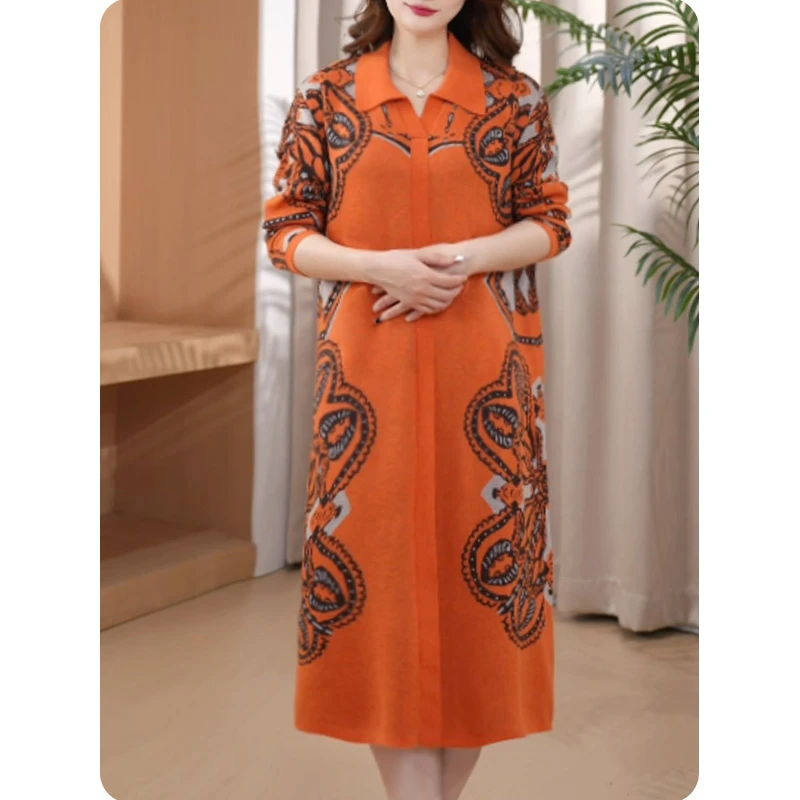 [窗花]新品女士宽松连衣裙中长款休闲女装L08124008-3