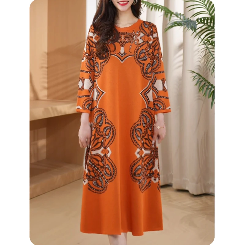 [花窗]新品女士宽松连衣裙中长款休闲女装24L165127