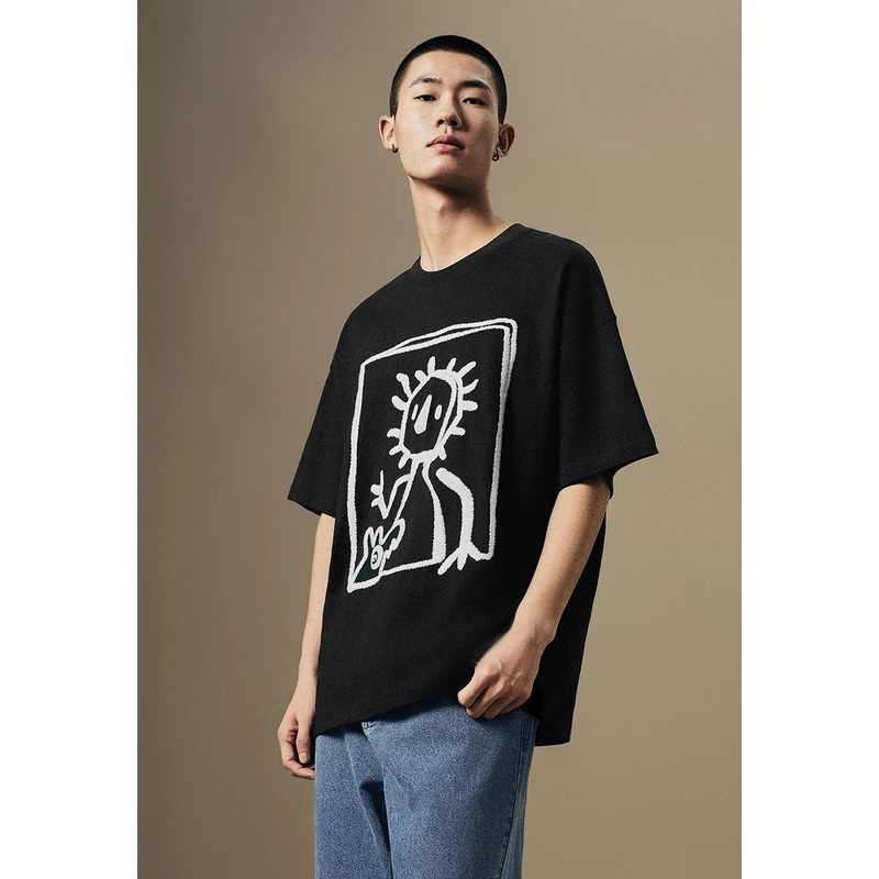 UR短袖T恤夏季男士2024新款白色时尚潮牌小众高档刺绣TUML440041