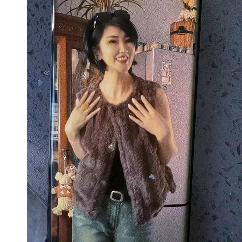 轻奢新款秋季时尚百搭马夹气质休闲秋款宽松拼接秋冬毛绒马夹