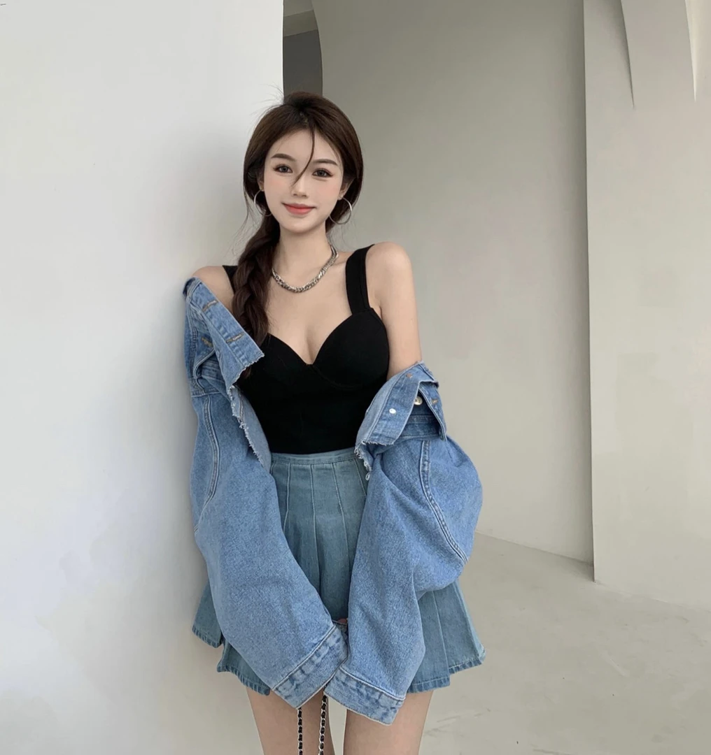 赵赵自留款 v领吊带