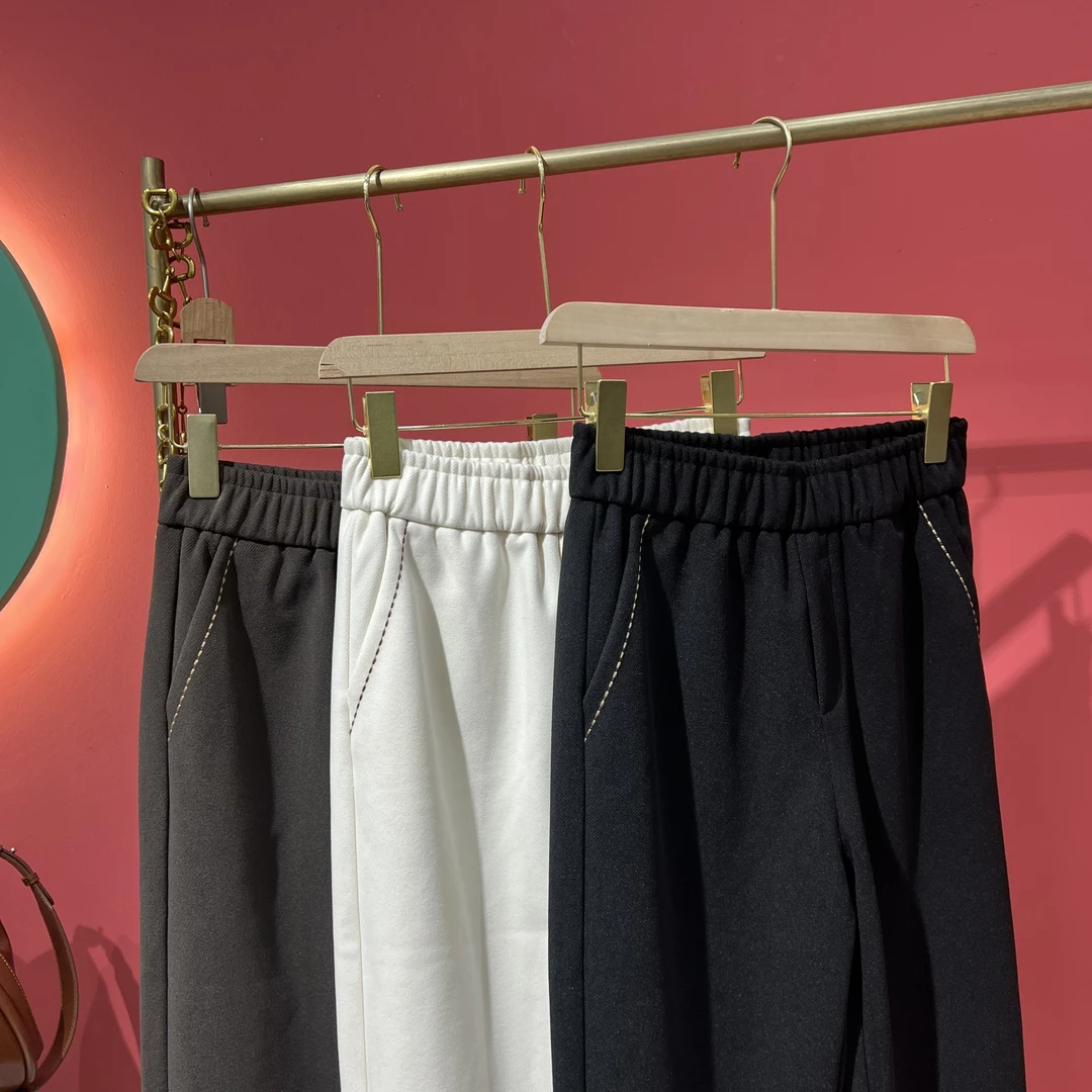 【微胖凌姐】86280米粒刺绣舒适婴儿绒休闲裤