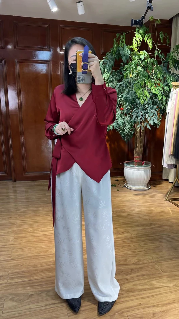 X9362新中式抗紫外线进口SPH纤维防晒裤百搭