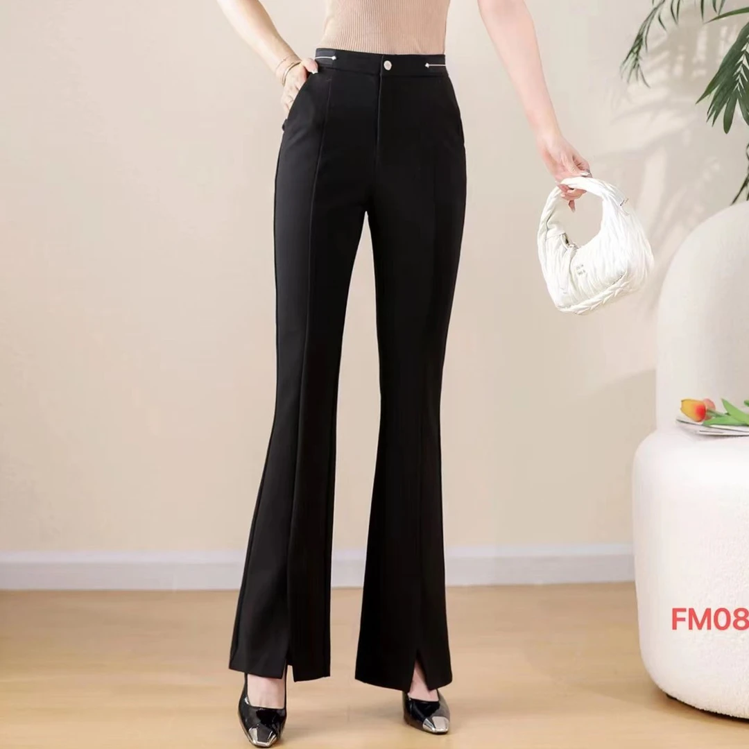 【微胖凌姐】M086画龙点睛鱼尾裤开叉喇叭裤