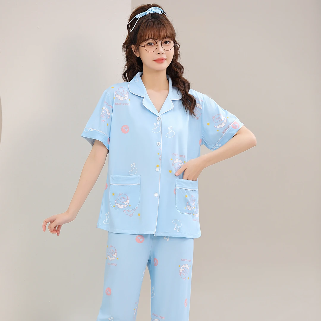 套装睡衣大码家居服夏季薄款卡通6037