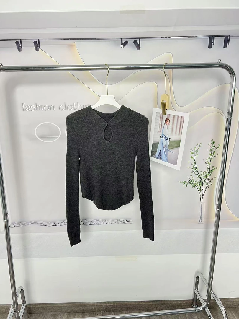 【静姐宠粉】新中式镂空长袖女装秋冬2024新款红色修身上衣ybl004