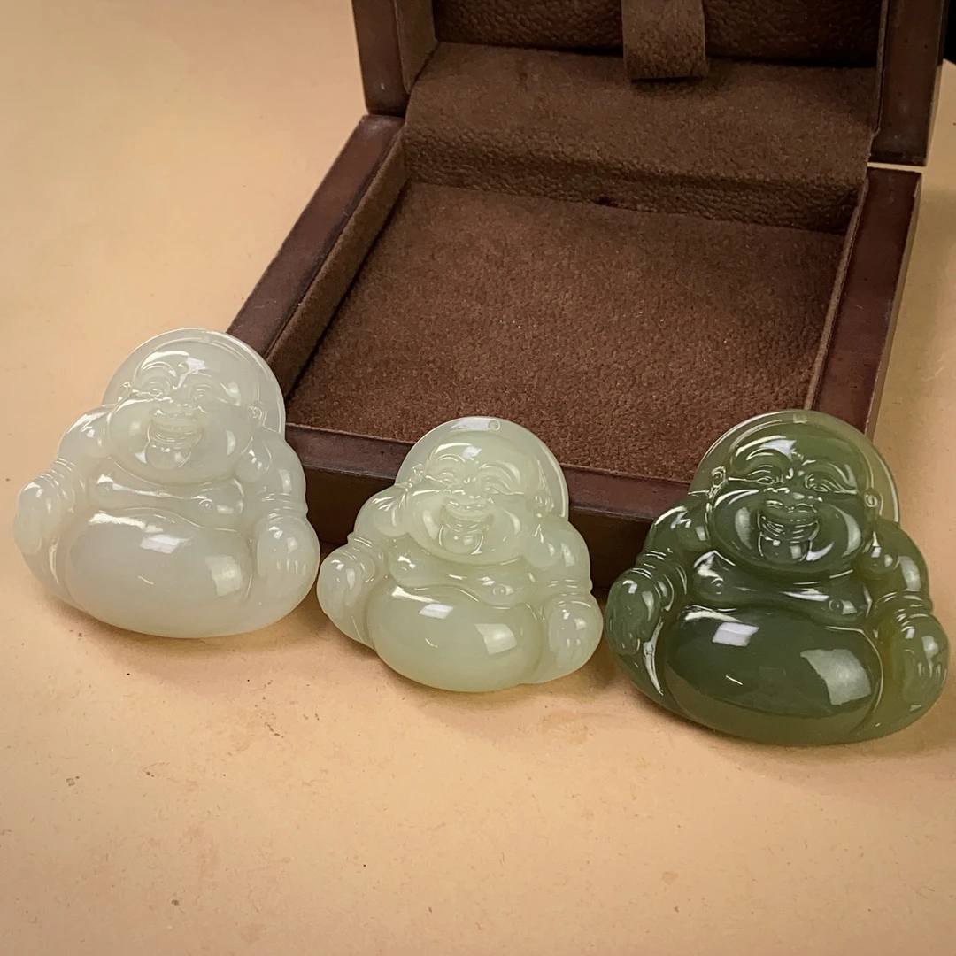 2888/（ZY888-517）和田玉精美水润佛公吊坠 /多样性发/一件