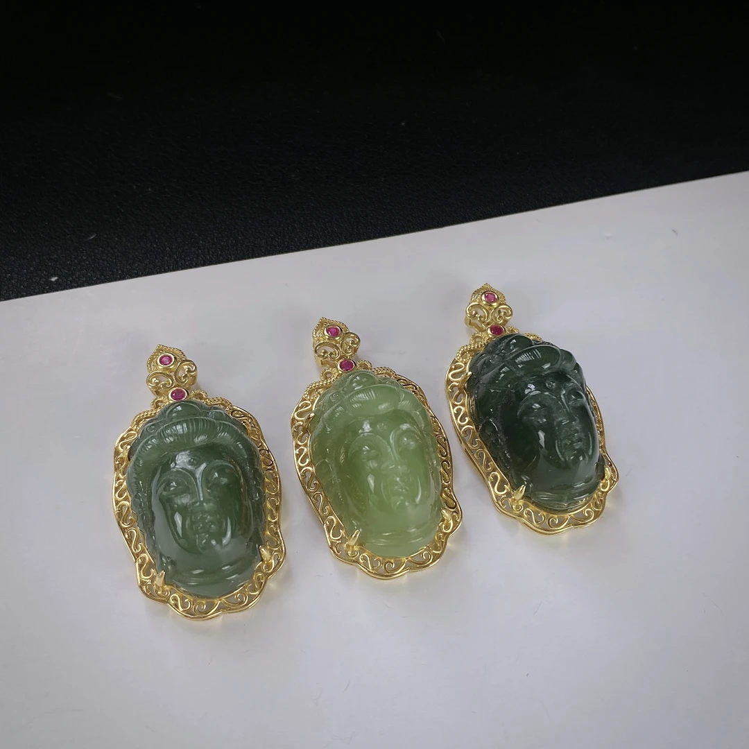 2007/ A562-2 和田玉观音吊坠/多样性发/一件