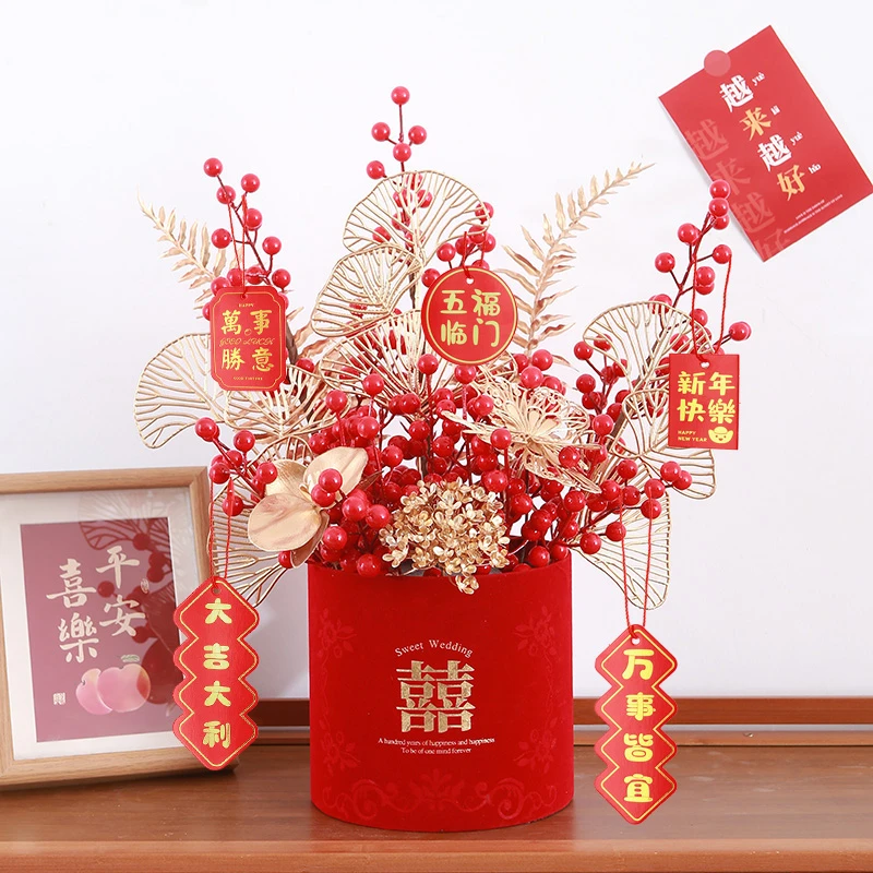 【平安喜乐】福桶搬家礼物新居礼品结婚客厅新房入宅布置装饰花摆件