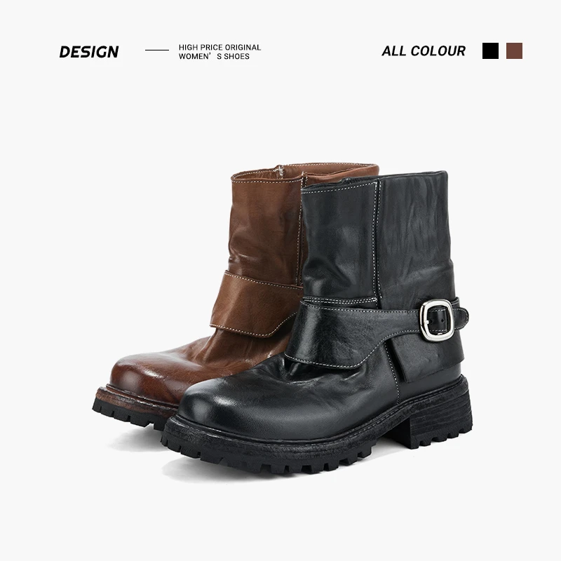 JK.ACGN水洗马皮马丁靴女秋冬新品斗篷靴休闲马丁靴英伦时装潮流·