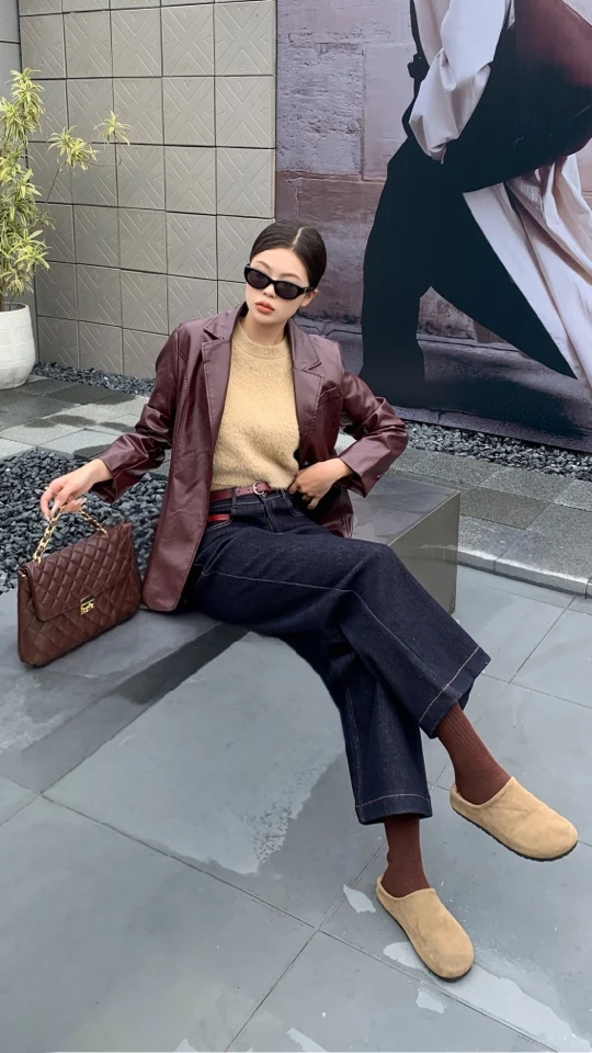 桃姐家冬季时尚高腰女秋冬加厚显瘦小个子百搭直筒牛仔裤——2688款