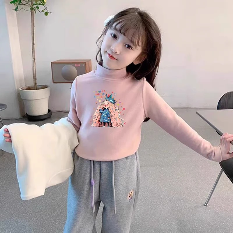 女童德绒打底衫春秋2024新款儿童女孩长袖t恤内搭上衣服洋气秋装